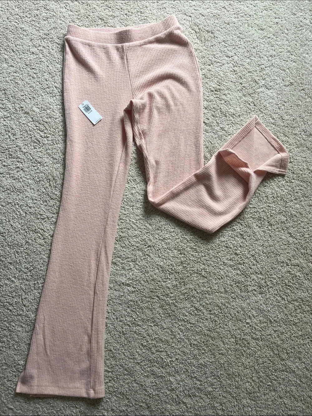 Old Navy Light Pink Ribbed Flare Leggings